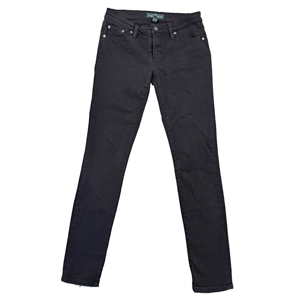 Lauren Jeans Co Ralph Lauren Black Modern Skinny Jeans Womens Size 2 Stretch